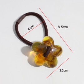 15Pcs Resin Flower Elastic Hair Ties Soft Ponytail Holders Hair Bands Rope Stretch Hair Ropes Ponytail Ties Soft Hair Ponytail Holders Hair Accessories for Woman, Random Color