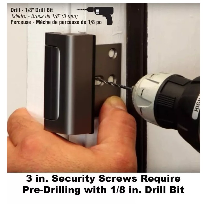 DEFENDER SECURITY HIGH SECURITY DOOR REINFORCEMENT LOCK U-10827, SATIN NICKEL,BN