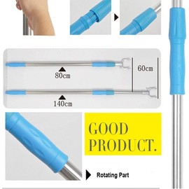 BEEY Retractable Reach Sticks Long Pole with Hook 55" Adjustable Telescoping Long Reach Closet Pole Extend Reaching Pole for High Area, Shelf, Closet