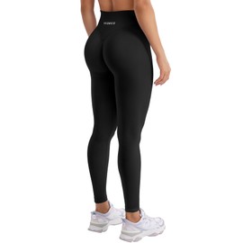 YEOREO Leggings da donna per sport invisibili Scrunch Butt da palestra, leggings a vita alta da yoga, leggings Booty Workout, leggings Booty Lifting, leggings da palestra per il sedere push up, Nero