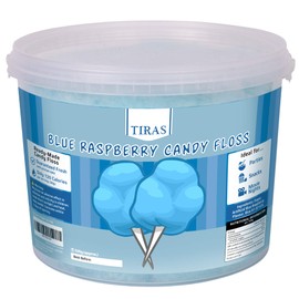 Blue Raspberry Candy Floss - Prepared Fluffy Cotton Candy, Perfect for Parties and Events - Large Candy Floss Tub (500g)