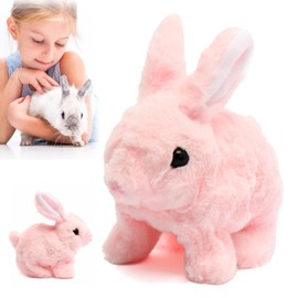 LUusmm Bunny - Easter My Realistic Bunny Toy, Interactive Bunny Realistic Bunny - Jumping, Twitching, and Shaking Ears, Bunny Realistic Bunny Toy, Bunbi Realistic Bunny, Realistic Bunny Toys (Pink)