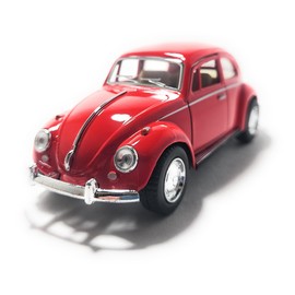 1967 Volkswagen Classic Beetle, 1:32 Scale Die Cast Model Car, 5" in Length, Openable Doors, Pull-Back Action, Great Adition to Any Collection, Red (Red)