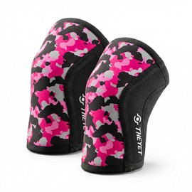 Theyet 7 mm Neoprene Compression Knee Support for Crossfit (Pack of 2), Knee Support Sports for Women and Men, Knee Sleeves, Gym, Strength Sports, Powerlifting, Bodybuilding Support, Additional (Pink,