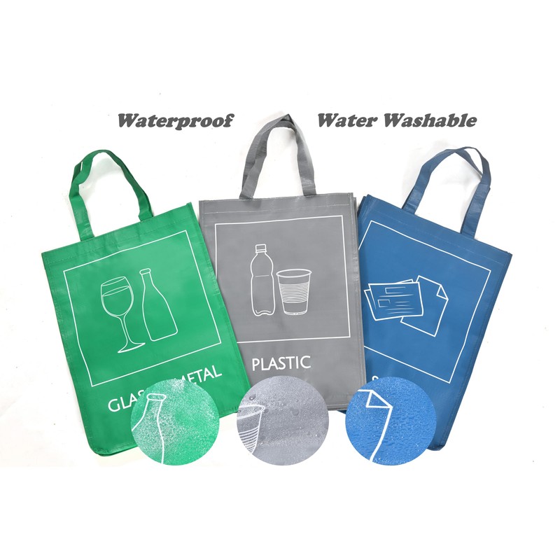 YOUNG DA Reusable Recycle Bags, 3-Piece Separate Recycling Bin Set
