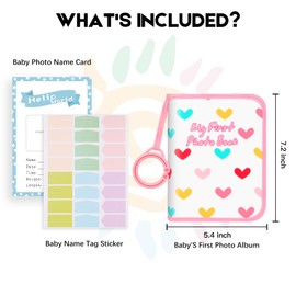 Baby Photo Album Holds 21 6x4 Photos, My First Photo Book for Baby or Toddlers, Love" Babys Photo Album Soft Cloth Family Book, Cute Book Gift for Babies Shower Newborns Family Photos (Pink)