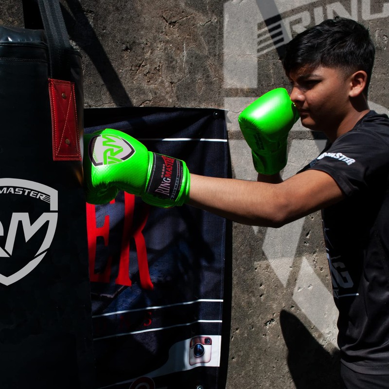 RingMaster Sports Kids Boxing Gloves Carbon Leather Training Sparring Punch