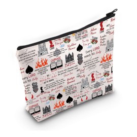 PWHAOO Book Inspired Gift Book Fan Makeup Bag Book Club Cosmetic Bag Bookish Merch