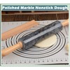 SIPARUI Marble Rolling Pin with Wooden Cradle Thick Handle Set