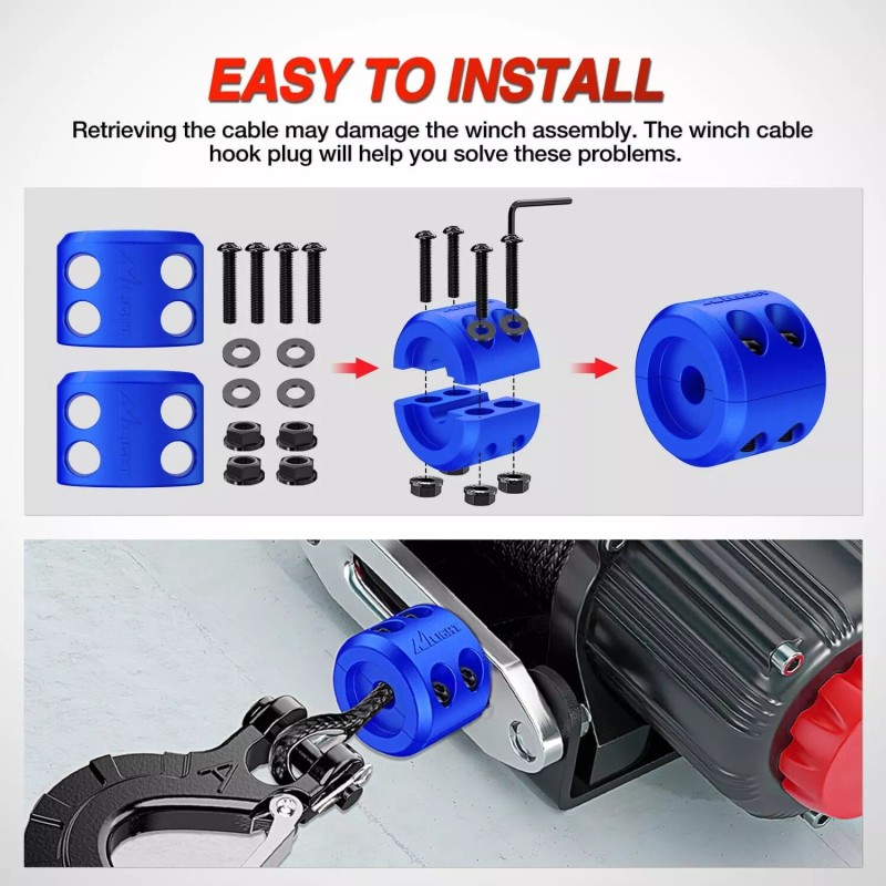 Nilight Winch Stopper for ATV UTV Truck SUV Winch Cable