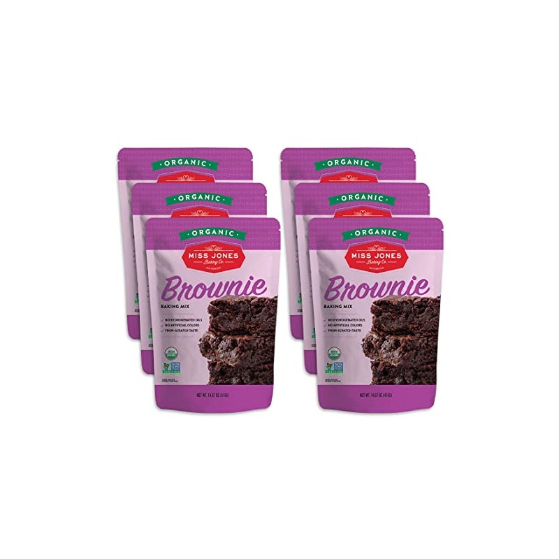Miss Jones Baking Organic Fudge Brownie Mix, Non-GMO, Vegan-Friendly: Rich