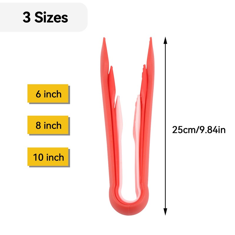 3PCS Serving Tongs Plastic Kitchen Tongs Reusable Non-Stick Party Essential