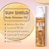 Body Glow Oil, Broad Spectrum SPF 50, Glitter Shimmer Sunscreen