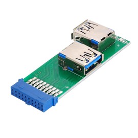 ChenYang CY USB 3.0 Type A Female Dual Side to Motherboard 20 Pin 19 Pin Box Header Slot Adapter PCBA with LED