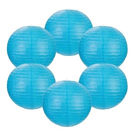 FOCLOVER 8 to 16 inch Chinese Colorful Decorative Paper Lanterns Set of 6 for Christmas Wedding Decorations, Lighting Festive Decorative Lights, Party hangings (Navy blue, 16inch)