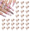 MECCANIXITY 30 Pcs 3D Heart Nail Charm Crystals Gems 12x13mm