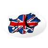 CafePress British Bulldog Union Jack Oval Sticker Oval Car Bumper