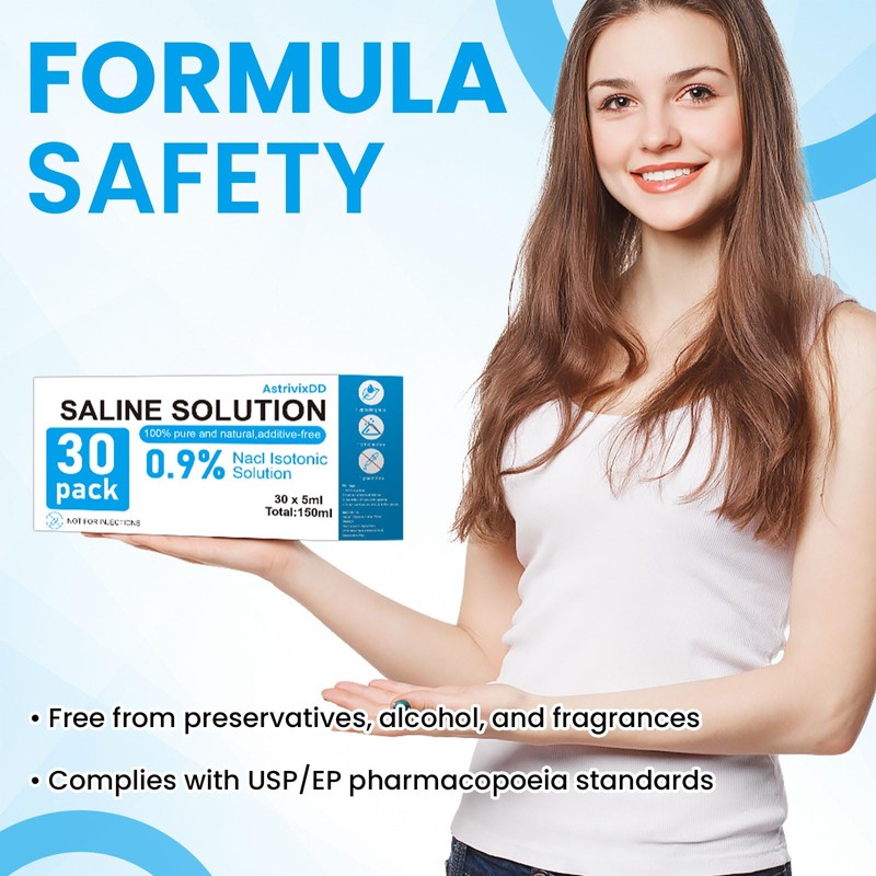 AstrivixDD 30 Pack 0.9% Saline Solution, Sodium Chloride Normal Solution