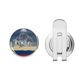 BKR Graphics War Birds UFO air Battle Scene | Vintage Comics Aesthetic Golf Hat Clip with Magnetic Ball Marker