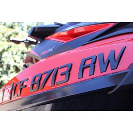Boat & Jet Ski Registration Numbers 18 PCS Kit Sport Style Series Black Emblem