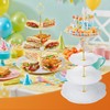 3-Tier Plastic Tea Sandwich Stand with Porcelain Embossed - Pure