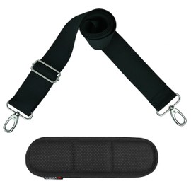 Bag Strap for Changing, Shoulder Strap for Bags Wide with Metal Carabiner and Thick Non-Slip Padding, Black 5 cm, Up to 156 cm Long from taschenmann2005