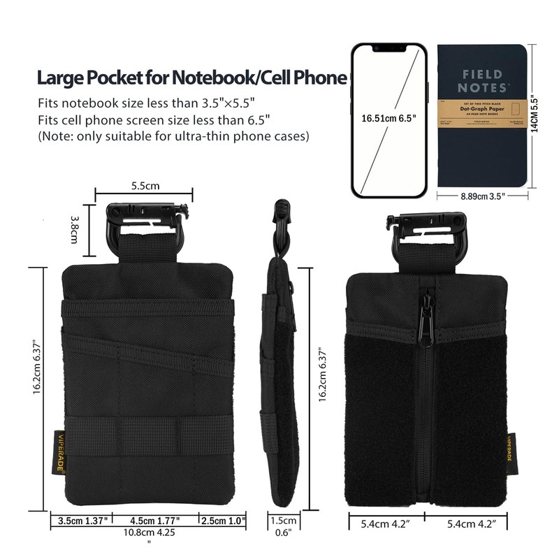 VIPERADE VE25 Small EDC Bag Organiser, EDC Pouch Pockets, Small