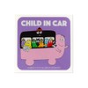 Barbapapa Car Sticker Reflective Type (CHILDINCAR Purple)