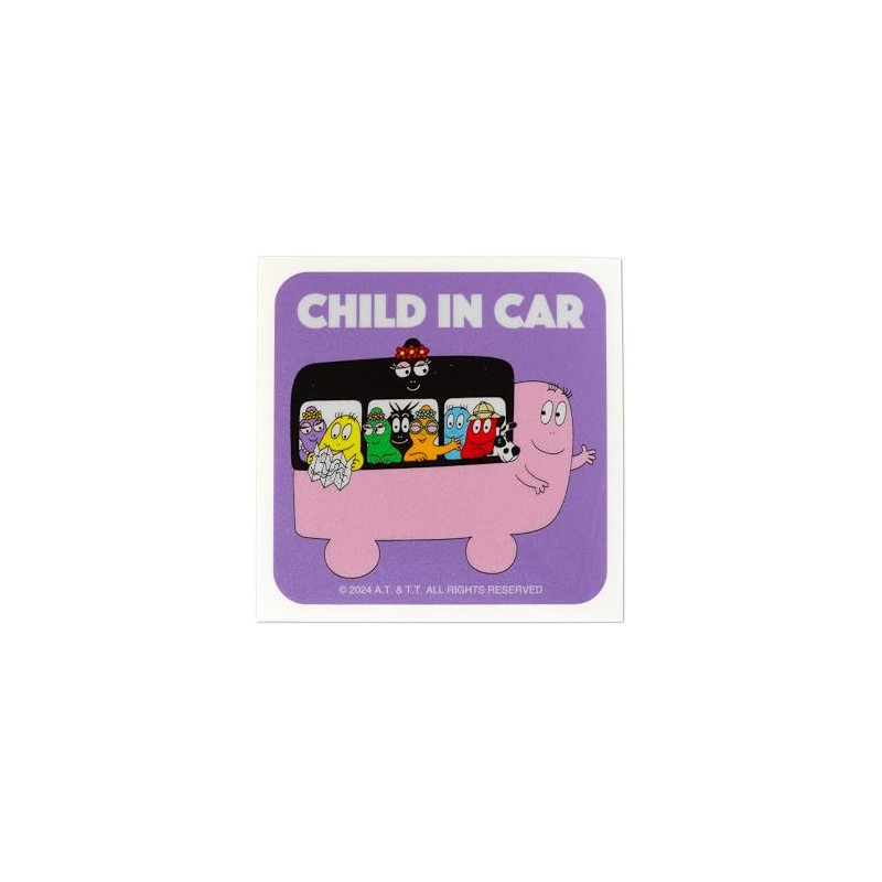 Barbapapa Car Sticker Reflective Type (CHILDINCAR Purple)