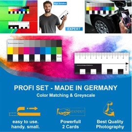 Sachverständigen-Zubehör® Grey Card for White Balance as [Plastic Light Meter] Set of 2 | Photography | Colour Fans | ColorChecker | Colour Cards Photography | Colour Wheel Editing Program