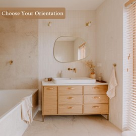 PERFNIQUE Irregular Wall Mirror Asymmetrical Mirror, 27''x19'' Gold Mirror for Bathroom Bedroom Living Room Entryway, Decorative Modern Wall Decor, Wall Mounted Mirror (Gold, 27''x19'')