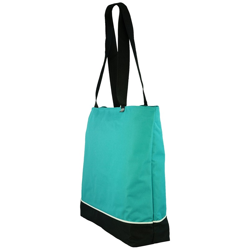Shoulder Tote Bag with Zipper (Teal)