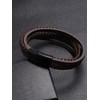 Black Leather Bracelet for Men Magnetic-Clasp Braided Bracelet Multi-Layer Wrap