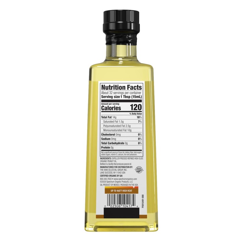 Spectrum Naturals Organic Refined Peanut Oil, 16 oz