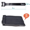 Superun 50 Pcs Black 8 Inch Reusable Cord Organizer Cable