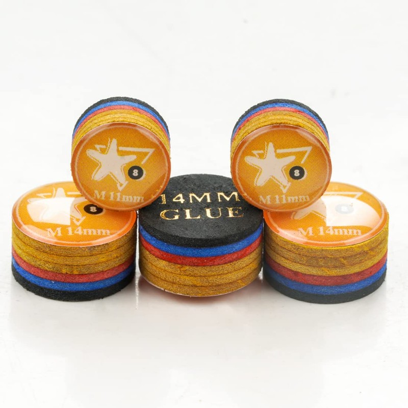 CRICAL 5 Pieces Rainbow Tip Billiards Pool Cue Tip 11/14mm
