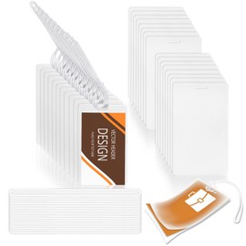 XUWAIDSGN 200 Pieces 5 Mil 2 1/2" x 4 1/4" Laminating Luggage Tags with Loops Thermal lanyard laminating pouches Resealable for Work Permits Pass Cards Student ID Cards (200, 5 Mil)