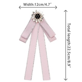 Elerevyo Women's Pre-Tied Neck Tie Ribbon Elegant Bowknot Pin Bow Tie Brooches One Size Pink