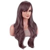 IMISSU 28 Inch/70cm Long Hair Water Wavy Wigs with Bangs