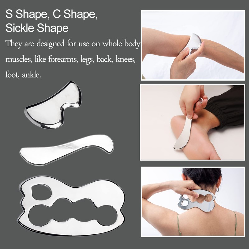 lianjindun （8 PCS） Stainless Steel Gua Sha Set, IASTM Tool