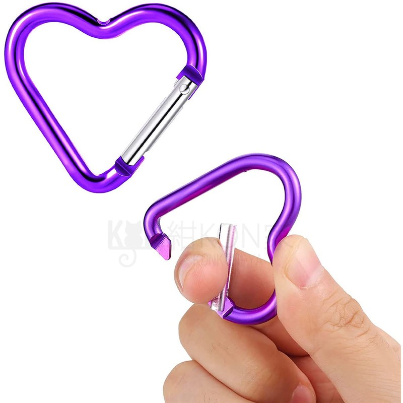 KON Carabiner Heart Shaped Cute Key Holder Hook Aluminum Multifunctional