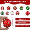 Set of 30 Christmas Baubles Plastic Red White Christmas Tree