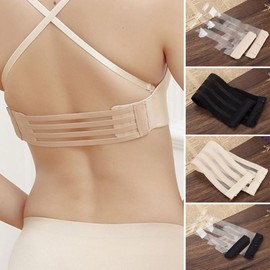 4 Piezas Extensores de Brasier Strapless Sostén Extensor con 3 Ganchos Elasticos Correa Invisible Extensión Brasier Transparente Vestidos Blusas Strapless