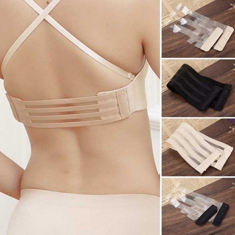 4 Piezas Extensores de Brasier Strapless Sostén Extensor con 3