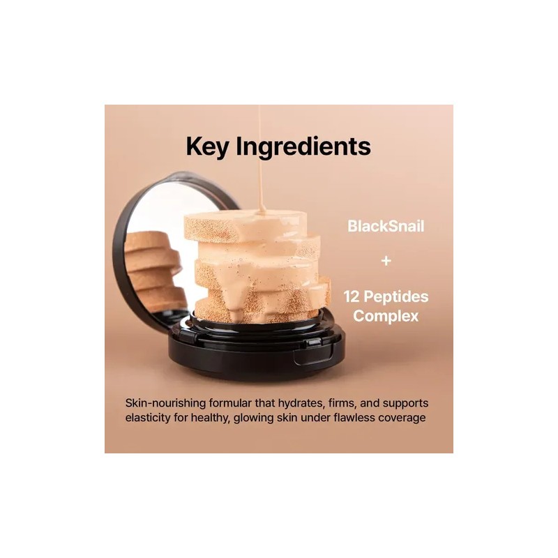 Farmstay Black Snail & Peptide 9 Perfect Cushion Foundation