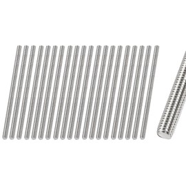 HiPicco Fully Threaded Rod M4 x 50mm 0.7mm Thread Pitch, 20 Pack 304 Stainless Steel Right Hand Threaded Rods Bar Studs for Furniture Machinery Assembly