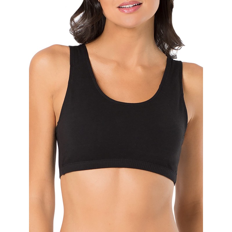 Fruit of the Loom Women's Built-Up Sports Bra, Blushing Rose/Black/White-3