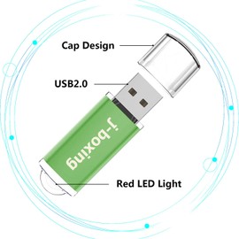 J-boxing 5PCS USB Flash Drives 2GB Thumb Drives USB 2.0 Memory Stick (5 Mixed Colors: Blue Purple Pink Green Orange)