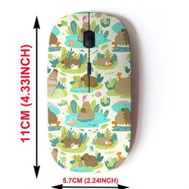 CJCBROES 2.4G Wireless Mouse with Cute Pattern Design for All Laptops and Desktops with Nano Receiver - Cute Capybara Animal Cartoon