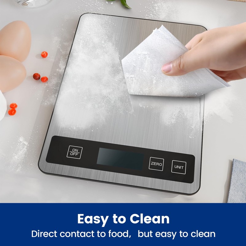 Digital Kitchen Scale Electronic Tare Function 1g/0.1oz Easy Clean